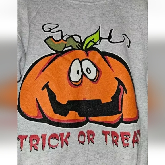 Tultex Halloween Pumpkin Pullover Sweater Top Size Medium - Picture 3 of 4